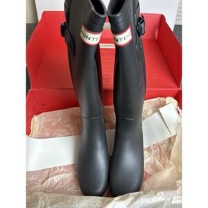 Hunter Original Tall Rain Boots Black Matte Womens Size 7 US Waterproof    S1